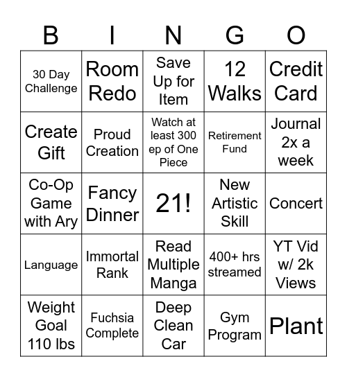 2026 Bingo Card
