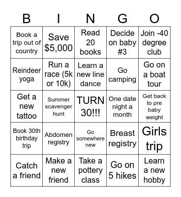 2026 Bingo Card