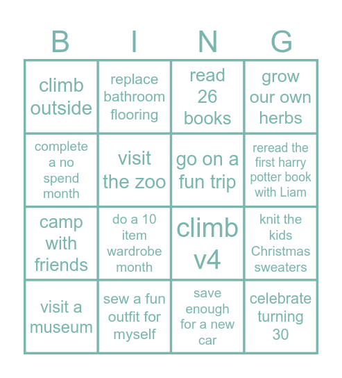 2026 bingo Card