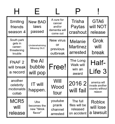 2026 Bingo Card