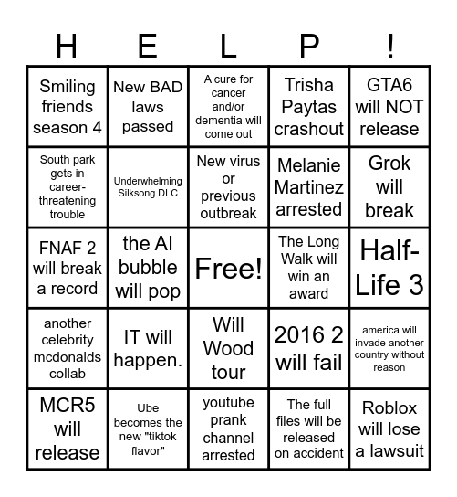 2026 Bingo Card