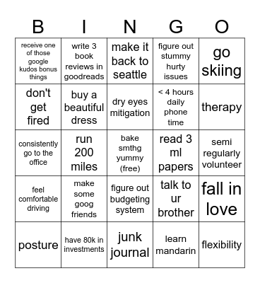 caros 2026 !!! Bingo Card