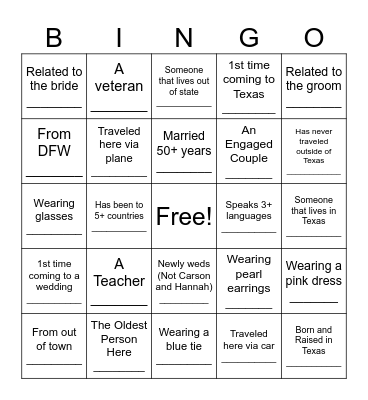 Find Someone Who... Bingo Card