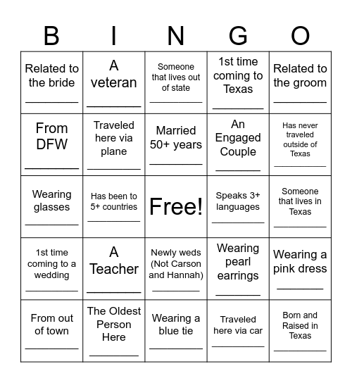 Find Someone Who... Bingo Card