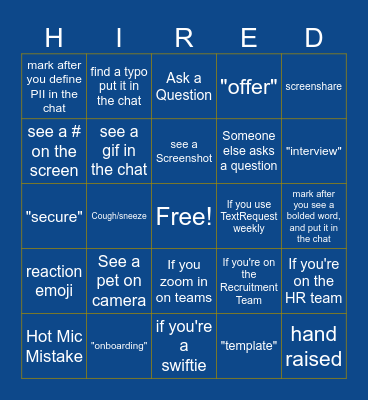 FCS Bingo Card