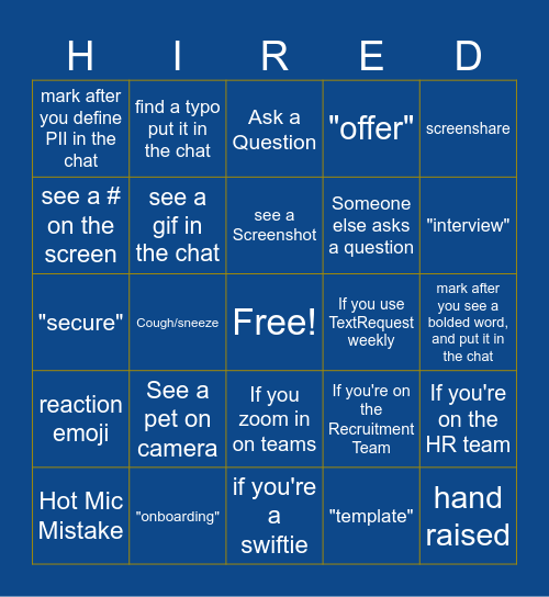 FCS Bingo Card
