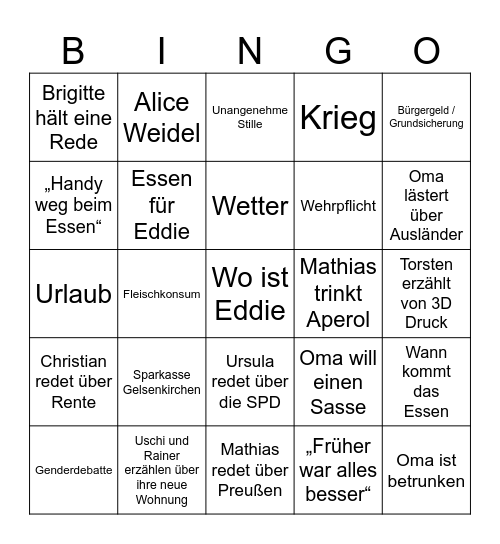 2. Bingo Card