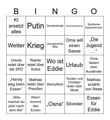 1. Bingo Card