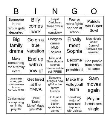Personal 2026 Bingo Card