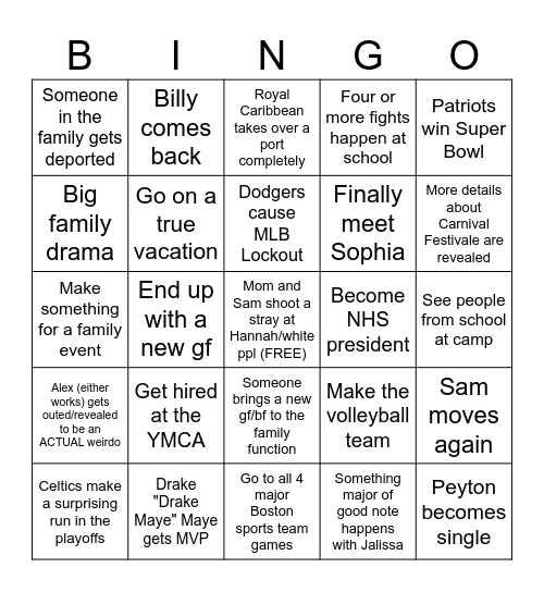 Personal 2026 Bingo Card