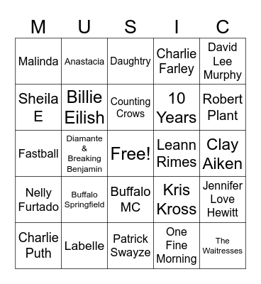 Music_01022026 Bingo Card