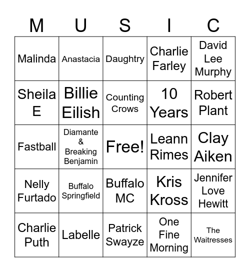 Music_01022026 Bingo Card