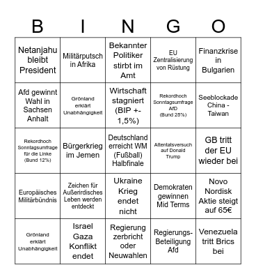 2026 Bingo Card