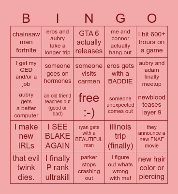 AUBRY 2026 BINGO !! Bingo Card