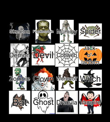 Halloween Bingo Card