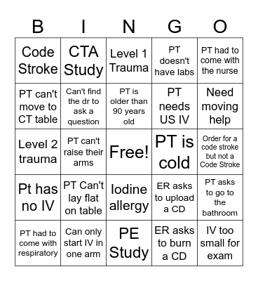 CT BINGO Card