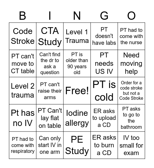 CT BINGO Card