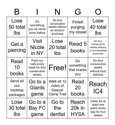 2026 Bingo Card
