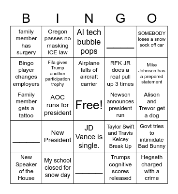 2026 Bingo Card