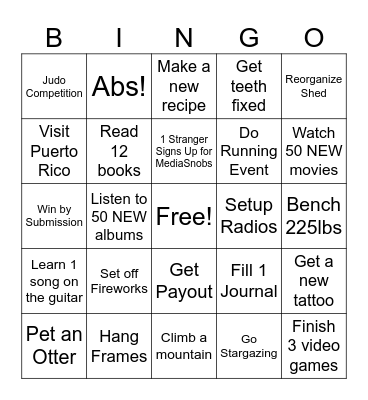 Brandon's 2026 Goals Bingo Card