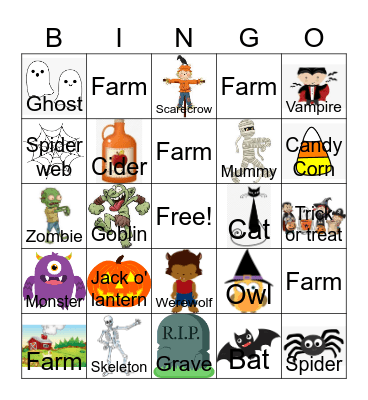 October Bingo 1234 Bingo Card
