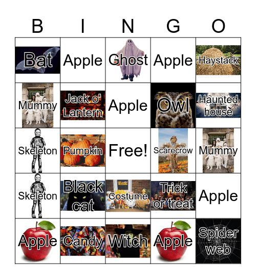 Halloween Vocabulary Cauldron Bingo Card