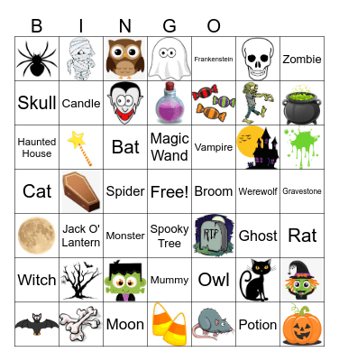 Halloween Bingo Card