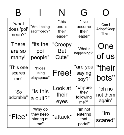 Hoppou Bingo Card