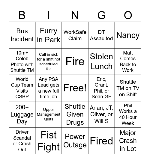 2026 Bingo Card