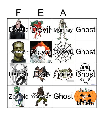 Halloween cauldron Bingo Card