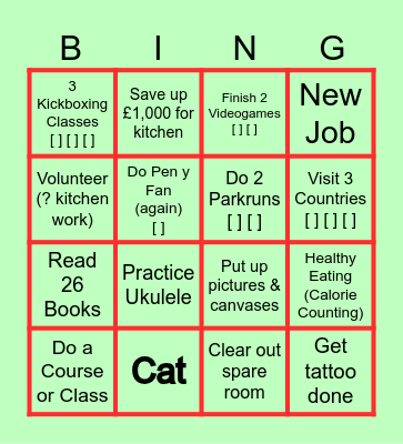 2026 Goals Bingo Card