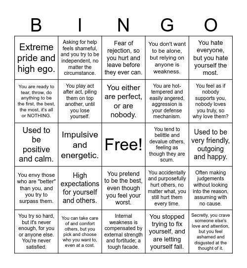 Liy kinnie bingo ^_^ Bingo Card