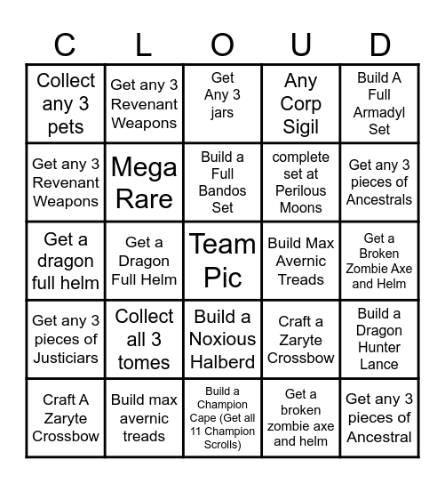 Clouded March 2026 Bingo Card