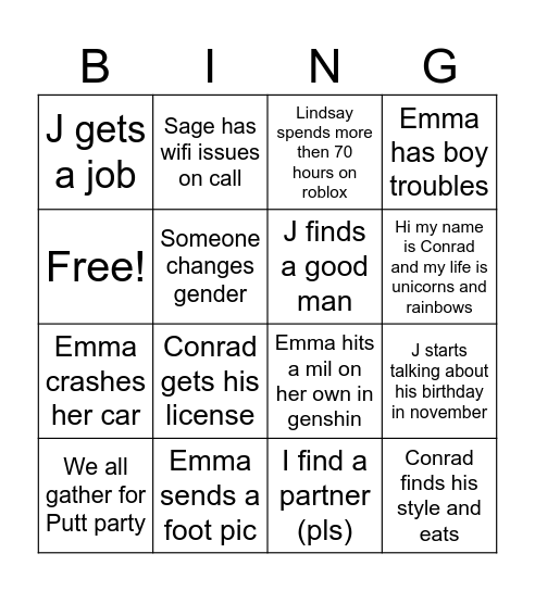Goons Bingo - Jati Bingo Card