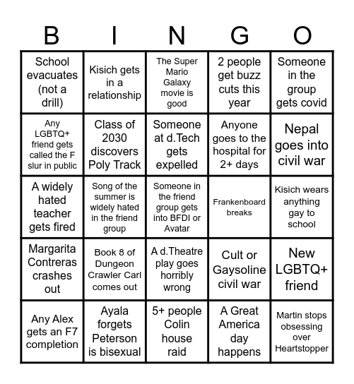 2026 Bingo Card