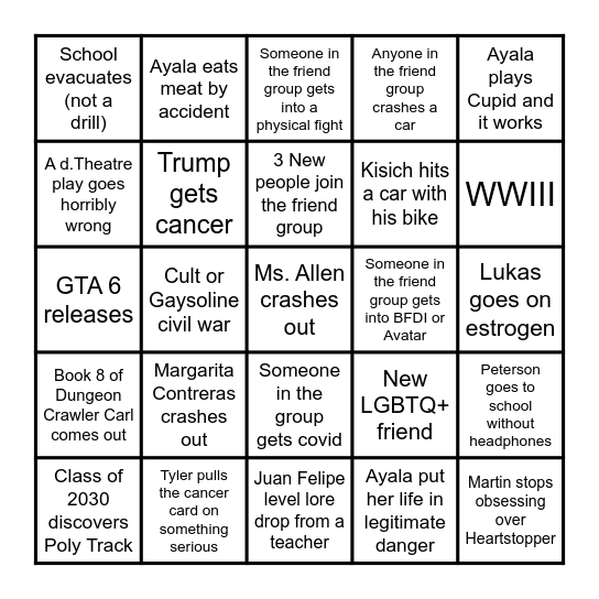2026 Bingo Card