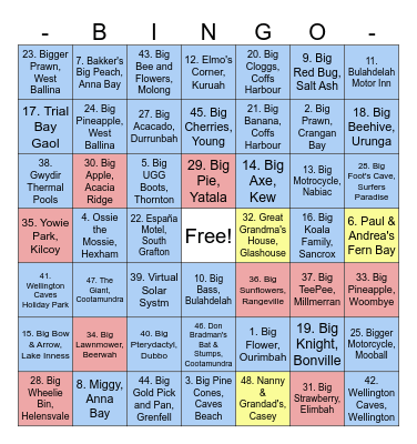 2026 Queensland Trip Bingo Card