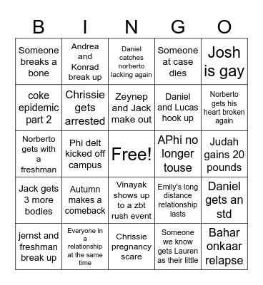 Spring 2026 Bingo Card