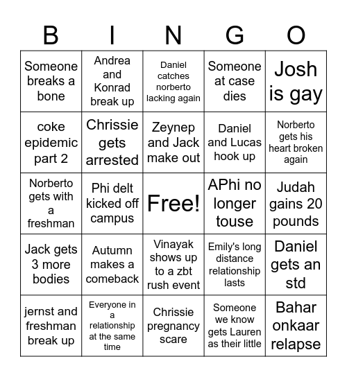 Spring 2026 Bingo Card