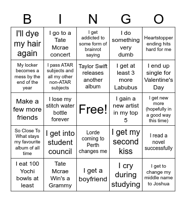 2026 Bingo Card Bingo Card