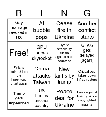 2026 bingo Card