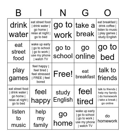 Do not use Bingo Card