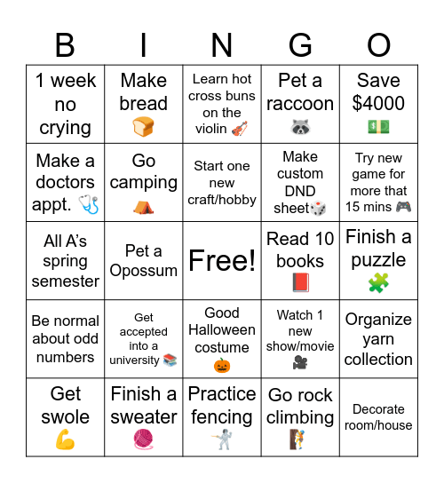 2026 Bingo Card