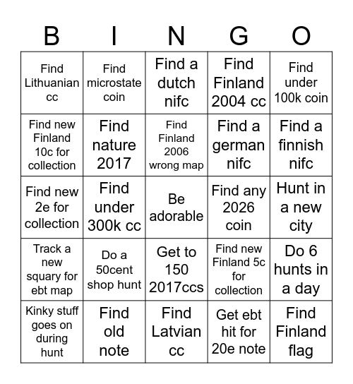 Schatzball hunts 2026 Bingo Card