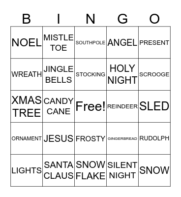 CHRISTMAS FAMILY Bingo Card