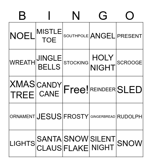 CHRISTMAS FAMILY Bingo Card