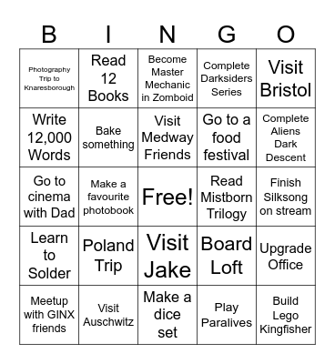 2026 Bingo Card