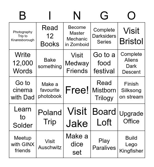 2026 Bingo Card