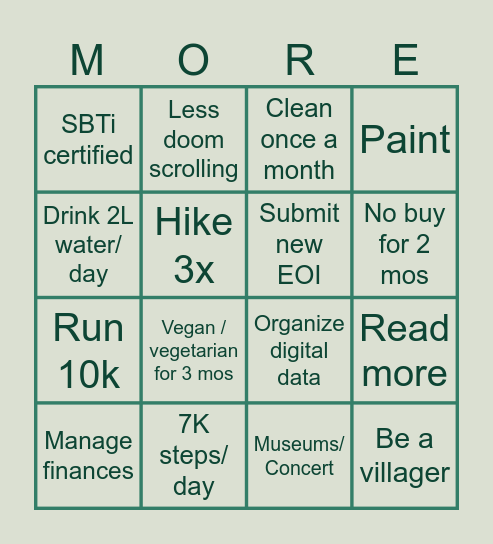 Y N A ' S  2 0 2 6  B I N G O Bingo Card