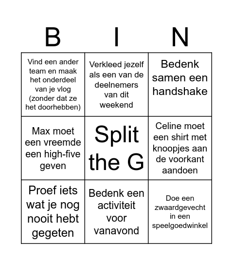Bloemweekend Bingo Card